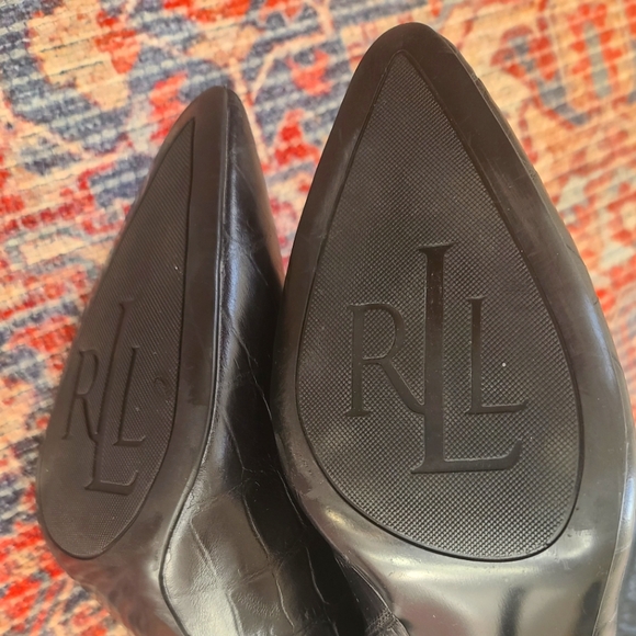 POLO RALPH LAUREN Jennison tall black leather boots with heels size 8.5B - Picture 9 of 11